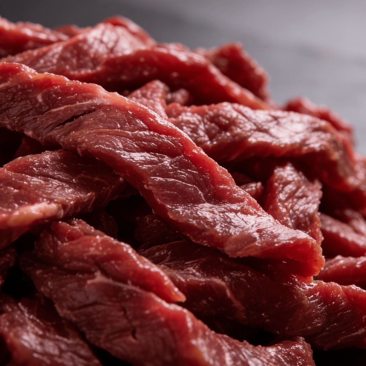 Close-up of halal beef marbling from UK supplier