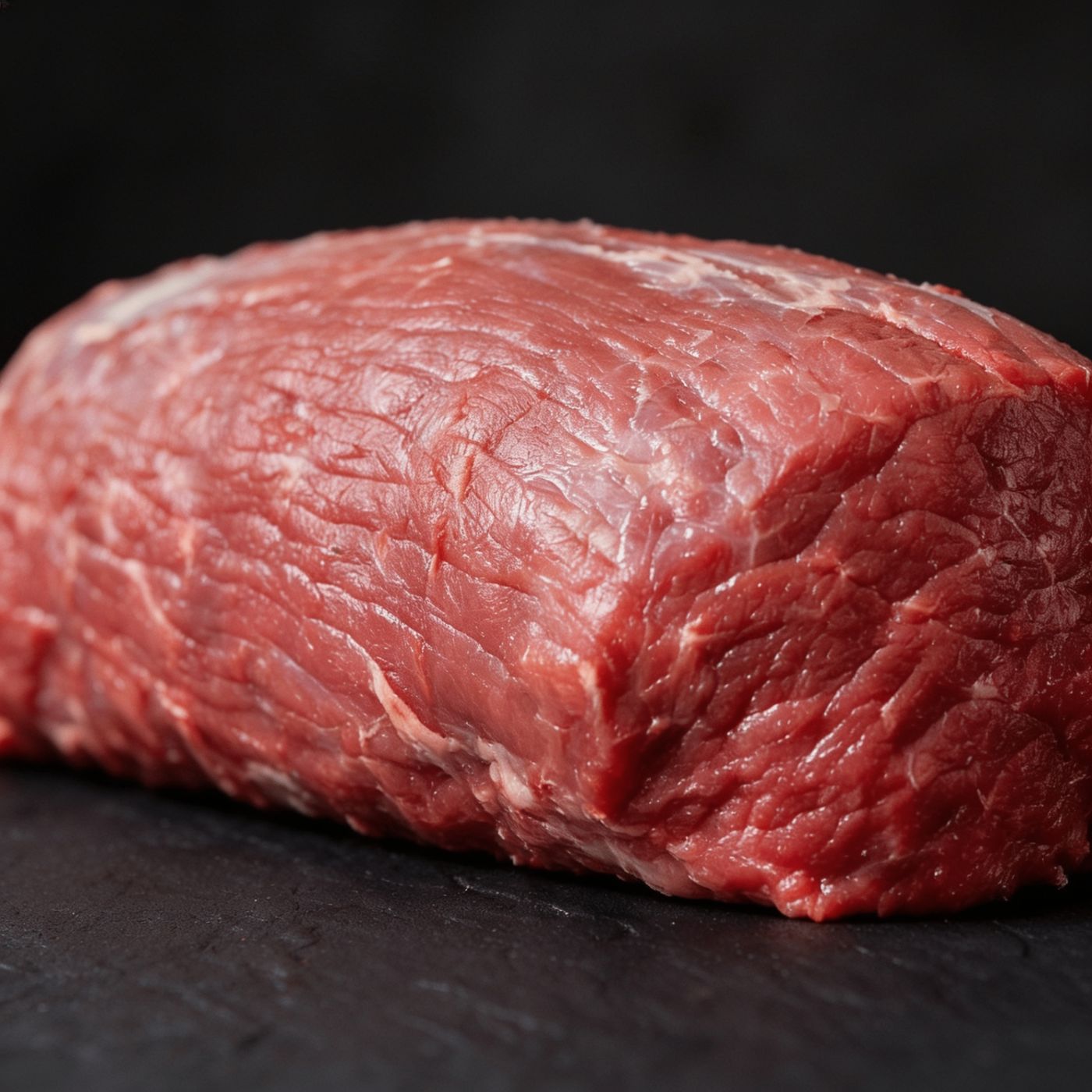 Close-up of halal beef marbling from UK supplier