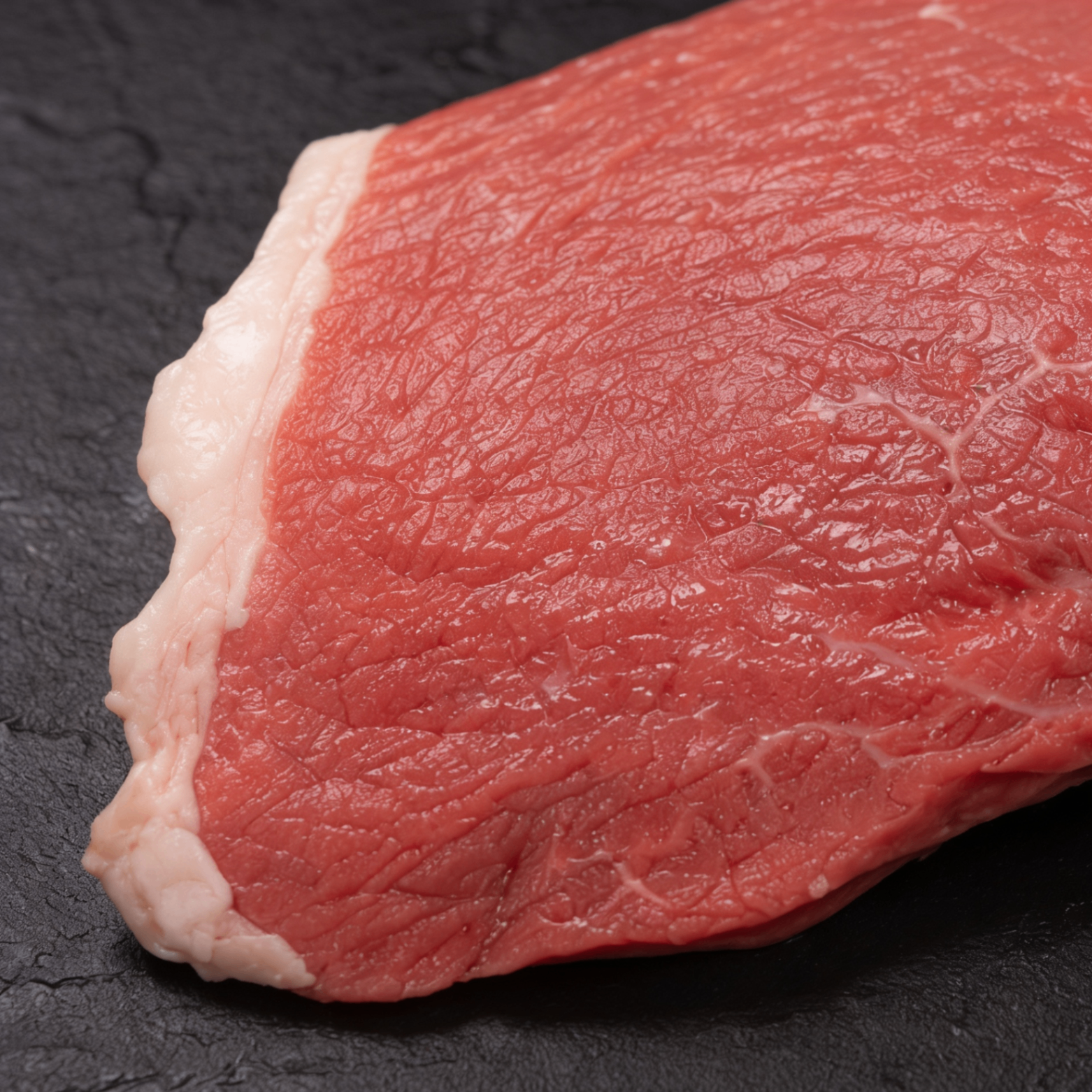Close-up of halal beef marbling from UK supplier