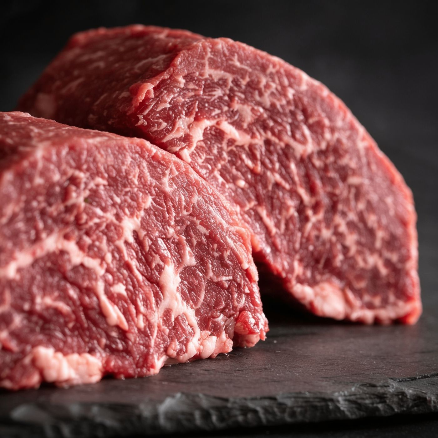 Close-up of raw Black Angus fillet mignon steak