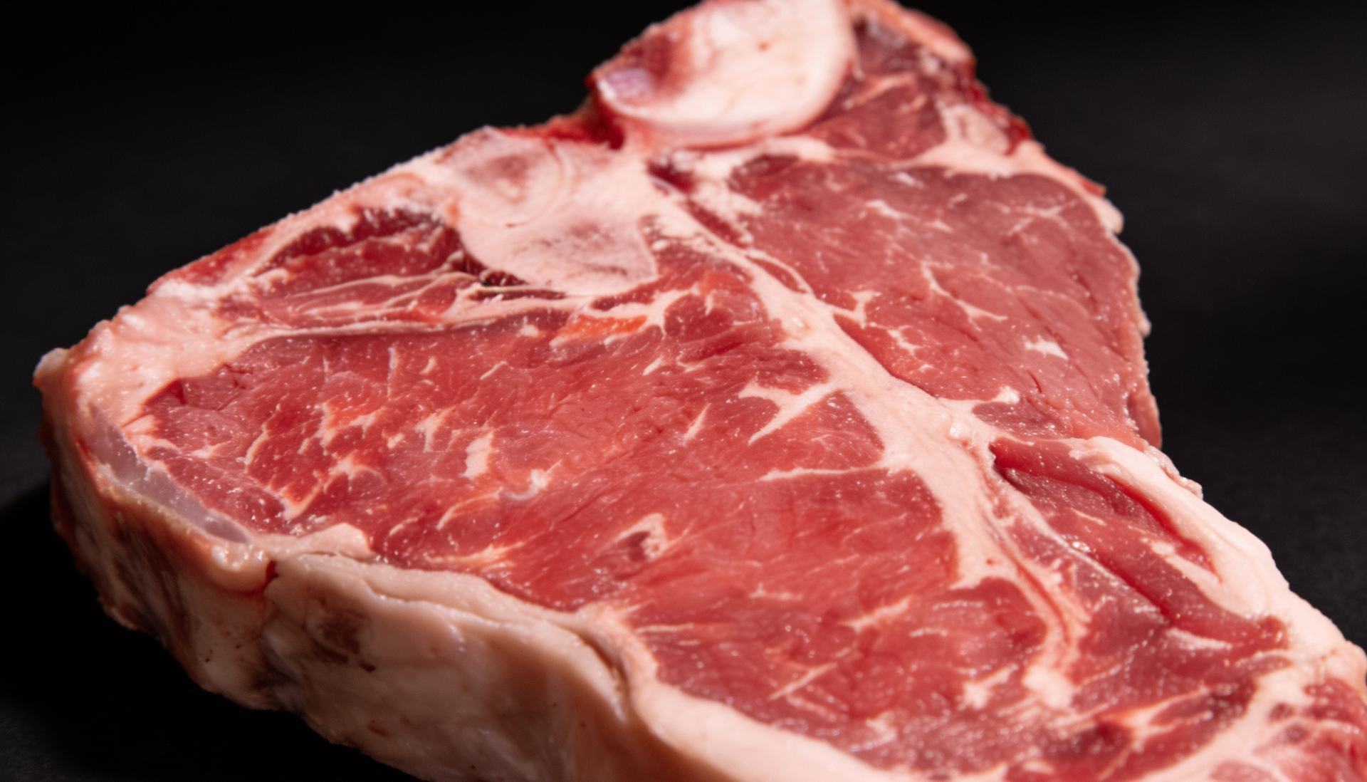 Close-up of halal beef marbling from UK supplier